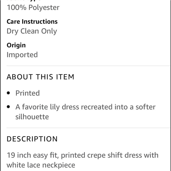 NWT Lilly Pulitzer Pearl Soft Shift-size 16 - Picture 4 of 4